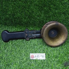 Antique Brass Hand Crank Car Horn Vintage Wooden Handle Early Automobile Klaxon picture