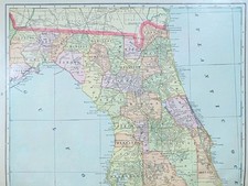 Vintage 1908 FLORIDA Map 14
