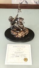 PARDELL 1990 CROW WARRIOR LEGENDS NATIVE AMERICAN MIXED MEDIA BRONZE SCULPTURE picture