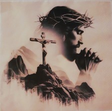2 individual Paper Decoupage NAPKINS -JESUS CHRIST RELIGIOUS 1 MOTIF picture
