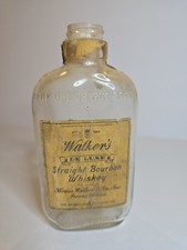 Vintage 1941 Hiram Walker’s De Luxe Bourbon Whiskey Bottle Owens Illinois Glass picture