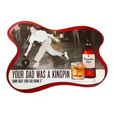 VTG Canadian Club Imported Whisky Metal Tin Bowling Sign Beer Bar Advertising  picture
