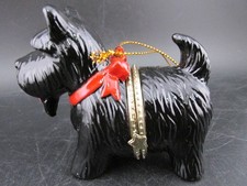Scottish Terrier Scottie Dog Porcelain Hinged Trinket Box Black Scotty Dog picture