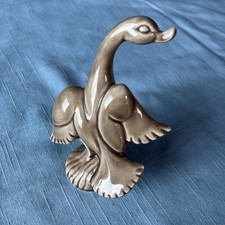 Vintage Roselane Pottery California Goose Figurine #126 Brown MCM picture