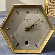 Vintage Luxor 8 Day Fortnum & Mason Swiss Mechanical Alarm Calendar Clock Work picture