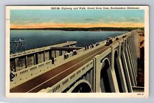 OK-Oklahoma, Highway And Walk, Grand River Dam, Antique, Vintage c1956 Postcard picture