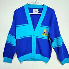 Disney Cast Member Exclusive Cardigan Sweater Mens S Blue Embroidery Vintage 90s picture