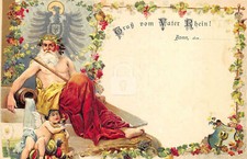 Gruss von Vater Rhein Beautiful Pioneer Postcard Copy picture