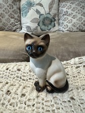 Antique  SIAMESE CAT Enesco Figurine GORGEOUS CUTE Blue Eyes #1 picture