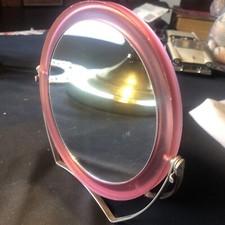 Travel shaving, vanity mirror, swivel style, metal frame With Pink Plastic Cover picture