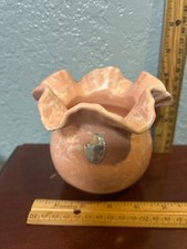 Vintage Shawnee Pottery Vase #2501 pink/white splatter picture