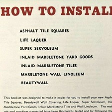 c1940s Spiegel Chicago Install Booklet Asphalt Linoleum Beautywall Servoleum picture