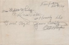 1904 Handwritten Note Newport KY Mrs Robert Whaley Dear Sister 5x8 picture