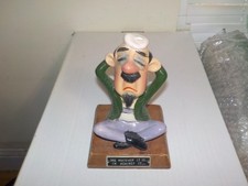 Vintage 1960s Kreiss Ceramics Sitting Beatnik Figure On Wood Base 