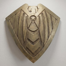 Vintage Winged Shield Wall Decor Metal Gothic Medieval Armor Emblem Home Art picture