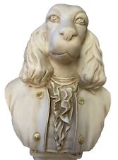 Mozbark Ceramic Dog Bust Statue 16” Mozart Composer Cocker Spaniel Home Decor picture
