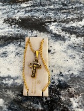 🔥vintage 24 kt holy communion christian cross from spain picture