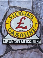 VINTAGE 1950'S STERLING GASOLINE PORCELAIN SIGN 8.