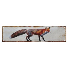 Fox Metal Sign 4x16in Vintage Rustic Plaque For Forest Cabin Wall Farmhouse picture