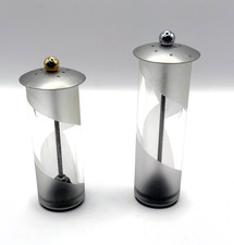 Bruce R. MacDonald Postmodern Metal & Glass Salt & Pepper Shaker Set - RARE picture