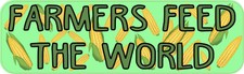 StickerTalk 10in x 3in Corn Pattern Farmers Feed the World Vinyl Sticker Car ... picture