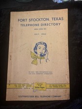 1962 Fort Stockton Texas Telephone Directory and Yellow Pages picture