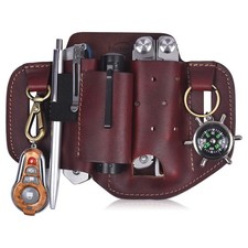 NUTUCH Leather EDC Multitool Sheath | Leather EDC Belt Organizer | Flashlight picture