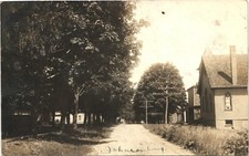 MAIN STREET VIEW original real photo postcard rppc JOHNSONBURG NEW YORK NY c1910 picture