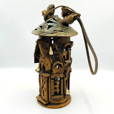 Quinn-Neill Pottery Treehouse Candle Stand VTG Rustic Whimsy Fairycore Halloween picture