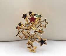Vintage Collectible Avon Stars Rhinestones Fireworks Pinback Lapel Pin Hat Pin picture