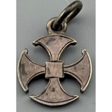 Vintage Charm English Sterling Silver Canterbury Cross Pendant Hallmarked 3/4