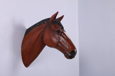 Hanging Chestnut Horse Head Statue Wall Mount Display Western Theme Decor Prop picture