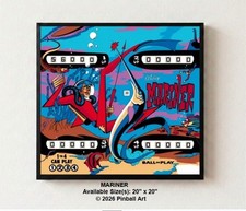 Bally “Mariner” (1971) – LED Illuminated Pinball Wall Art – 20x20 picture