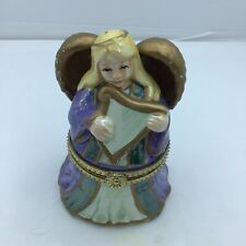 Mr Christmas Porcelain Angel Hinged Music Box Hark The Herald Angels Sing WORKS picture