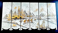 Vietnamese 6 Panel Lacquer Table Screen 22x11.5