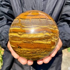 4.29LB Natural Tiger Eye Stone Crystal Ball Quartz Healing Sphere Décor picture