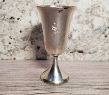 Vintage Sterling Silver No. 5 Communion Chalice Individual Cup S Monogram picture