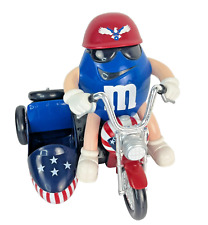 M&M Motorcycle Candy Dispenser Sidecar USA Freedom Rider Red White & Blue Tested picture