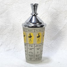 Mr Bartender Frosted Federal Glass Cocktail Recipes Shaker Chrome Agitator Lid picture