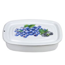STPGOODS Blueberry Enamel Kitchen Storage Container Enameled Baking Tray 1.1 qt picture