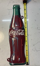 COCA-COLA Cast Iron Embossed Soda Bottle Advertising Sign, 13.5”x3.75” Man Cave picture
