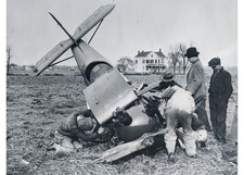 1930 Test Pilot Robert Kamm Airplane Crash Caldwell NJ Glass Negative OOAK picture
