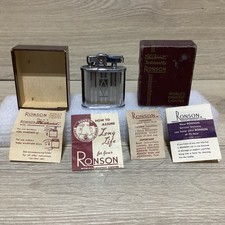 VTG Ronson Whirlwind Petrol Lighter – Full Set w/ Box & Papers & Brush - Rare picture