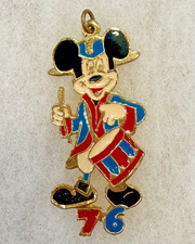 Vintage 1976 Bicentennial Mickey Mouse Charm Necklace picture