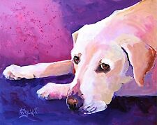 Labrador Retriever Art Print, Yellow Lab Gifts Painting Poster Memorial 8x10  picture