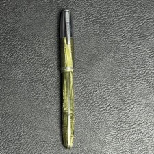 Vintage Emerald Green Striped Fountain Pen E Faber Medium Nib picture