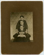 Three Young Men Pyramid, Friends or Family Vintage Mounted Photo  picture