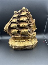 Vintage Old Ironsides Ship Bookends Nautical Connecticut Foundry picture