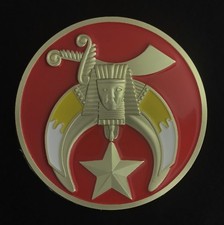 Shriners Car Auto Emblem with Gold Star (Red) picture