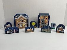 The Cat's Meow Lot Of 9 Halloween Village Pieces (Shops, Cemetery, Ghosts, Etc.) picture